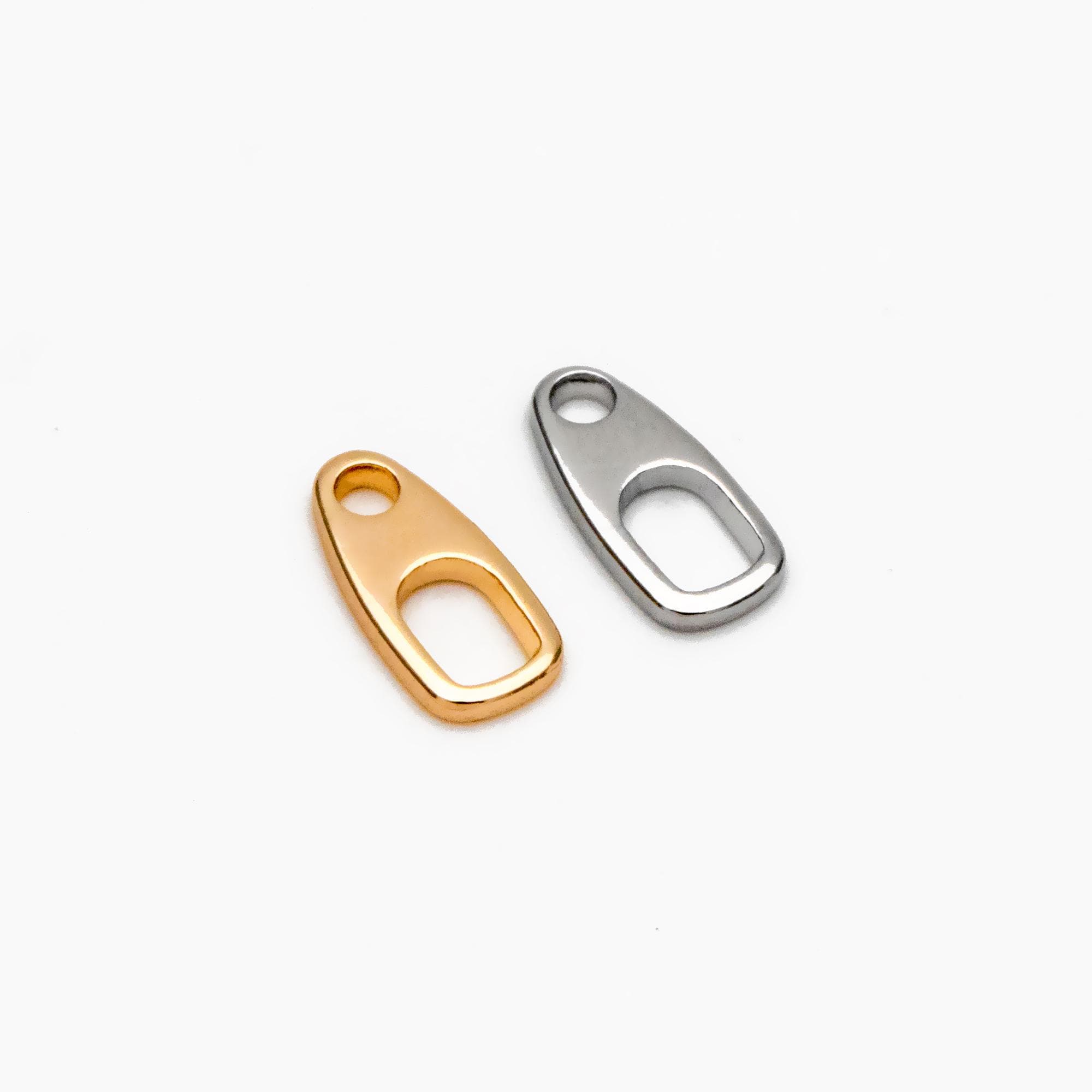 20pcs Gold/ Silver Tone Soda Tab Connectors for Necklace, Gold/ Rhodium plated Brass, Necklace Jewelry Making Supplies (GB-3764-B)